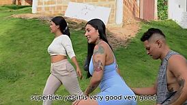 Tattooed Latina Dilan Clavijo's Gym Session Ends in Naked Group Sex with Monster Cock Riding