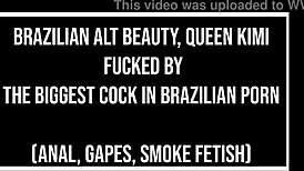 Brazilian Alt Beauty Kimi Takes Monster Cock in Anal Gape Session