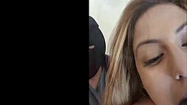 desiree lopez strips and gets her tight latina pussy creampied by big black cock