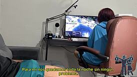 Risking it all to reveal my monster cock in subtitles.