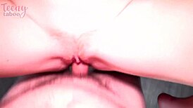 Seth brogan creampies amber starks' hairy ginger pussy while she rides in cowgirl