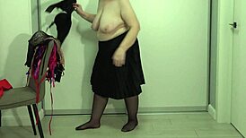 why does mature teacher’s bra barely hold those big boobs?