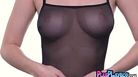 Lana Lane strips lingerie revealing big natural tits