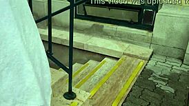 feeling the thrill of fucking in budapest public pool. bent over with tight wet pussy getting cumshot