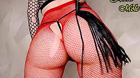 Wow, sexy PAWG with a perfect round ass rides dildo in hot outfit! 🔥