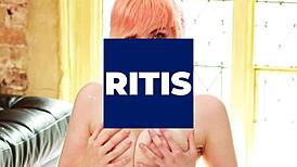 Look at this gorgeous British blonde with fake tits masturbating in lingerie