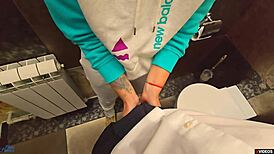 teacher cums in my panties in school toilet during break