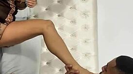 naughty delivery guy gives cock as change in wild pussy licking and monster fucking session.