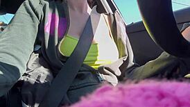 that italian milf artemisia love is flashing her big boobs during a horny car ride