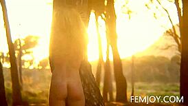 German Busty Blonde Teen Corinna Shines at Sunset