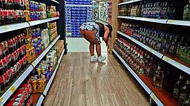 Venezuelan hotwife, Hey, see my big ass flashing in this Medellin supermarket? Cuckold films it all.
