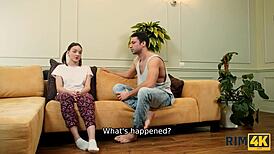 Russian Teen Mistress Explores Rimjob in Stockings