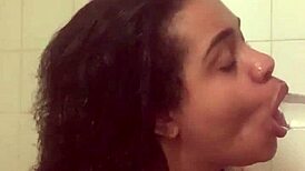 Pornstar Masturbates Wet Pussy and Ass in Shower Bathing