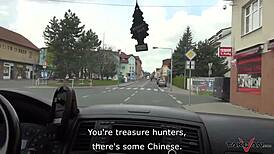 easily convinced czech babe jumps in van to bang stranger