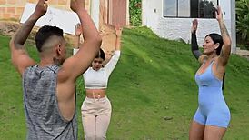 Tattooed Latina Dilan Clavijo's Gym Session Ends in Naked Group Sex with Monster Cock Riding