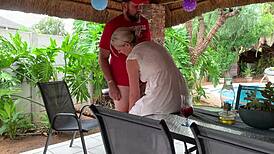 Sexy ex-wife bends over for me to pound her tight pussy.