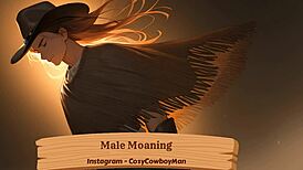 Male moaning echoes in solo intimate moment