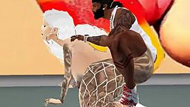 Hej, zvládneš roznietenú šlupku Barbie City, ako berie ghetto pornstar kurac hlboko?