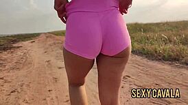 Brazilian Girlfriend with Big Ass Moans Loud Outdoors