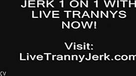 damn, check this shemale spilling cum on legs and feet!