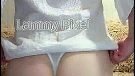 Horny Brunette LAMMY PIXEL STRIPTEASES Gorgeous ASS