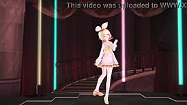 Blonde Kagamine Rin Moans in 3D Sex Dance