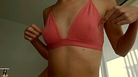 Sexy Lingerie Try-On with Candice Showing Off Tight European Brunette Curves