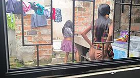 Hot Latina Housewives Turn Sluts In Homemade Porn After Laundry.