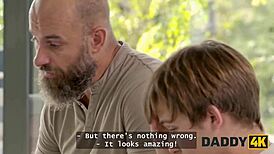 little slut Una Fairy experiments with two cocks in one wild room