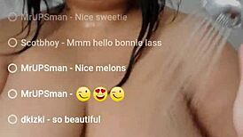 Live shower show with curvy BBW flaunting huge boobs online