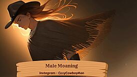 Male moaning echoes in solo intimate moment