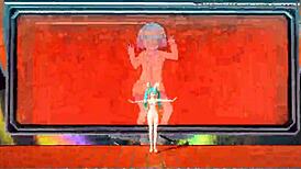 Hatsune Miku in full nude bunny costume rocks alien project diva mod.