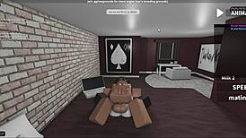 Fucking another fan in roblox studio condo, submissive blowjob leading to creampie