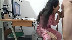 Padrastro Spills Semen on My Pink Pajamas in Homemade Fuck