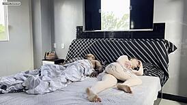 I woke my friend's husband to fuck me while she snored beside, that danger thrill was amazing, and I got lots of cum in my mouth