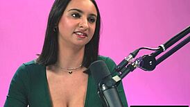 up close view of Hailey Rose with huge tits in solo orgasm scene