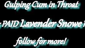 Pale White Princess Stares During Deepthroat. She Swallows Cum with Glasses On