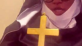 yo, hazelnut dressed as a nun for halloween, how wild is that?