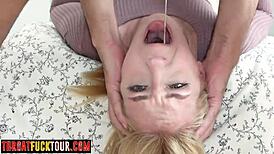 Blonde teen 18+ sofie otis rough face fuck by perverted big cock white friend