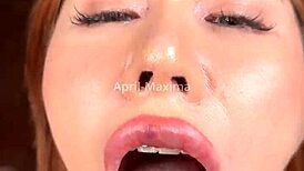 Puta de rua japonesa april-maxima, uh, dando boquete pro cliente com gozada na boca, sabe?