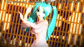 Hatsune Miku in full nude bunny costume rocks alien project diva mod.