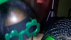 Sloppy Double Blowjob With BBW Duo On St. Patrick's Day Fest.