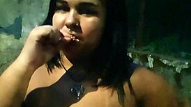 teasing blowjob with braces at abandoned school