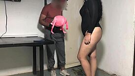 Lucky delivery guy with a curvy Mexican teen in heels! 🔥