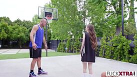 I'm so nervous watching shy Sia Wood dream of basketball fame. Her petite blonde body gets deepthroat action.