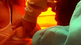 Married woman pulls panties aside in chemical toilet for blowjob after dick photo tease