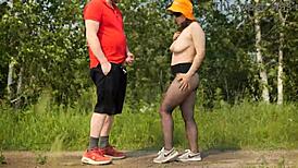 Wait, a stranger hooks up with a dirty webcam model outdoors for wild assplay?