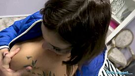 suggestive public agent spills cum on heidi van horny's drenched pussy in car