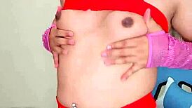 transexual babe flaunts a rosy and tasty cock for fun.