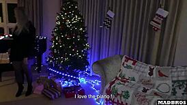 Hey, wanna see two hot Christmas moms get anal and DP under the tree and on a piano?